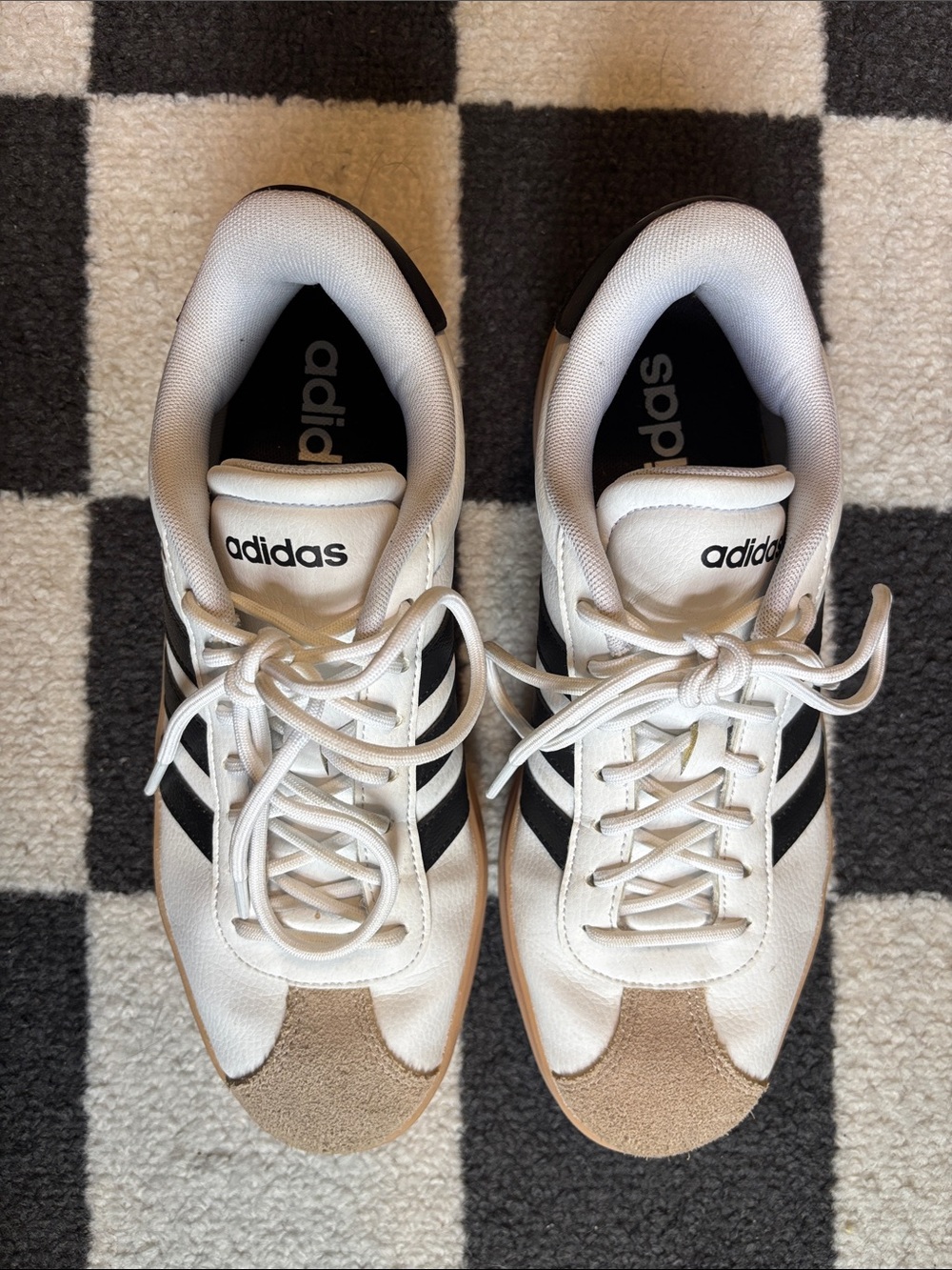 adidas White Black and Tan Platform Sneakers Women’s 8.5 - Picture 3 of 10